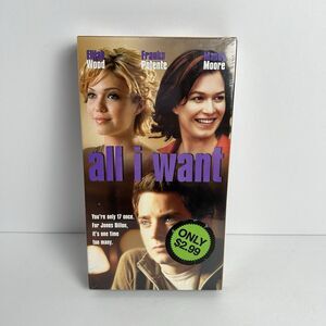 All I Want (VHS, 2003) Mandy Moore Elijah Wood Sealed Watermark